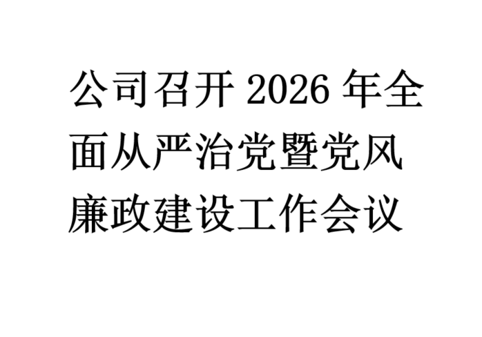 公司召開2026年全面從嚴治黨暨黨風廉政建設工作會議